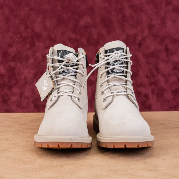 Timberland Women 6-inch Premium Waterproof Light Taupe Nubuck Boots size 7 - Picture 2 of 8